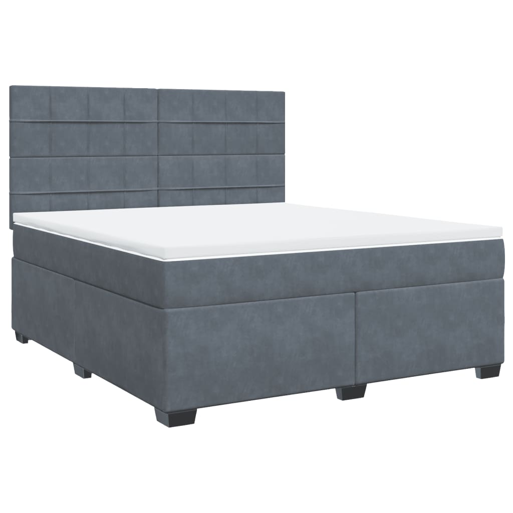 Sommier à lattes de lit et matelas Gris foncé 180x200cm Velours - XIOS