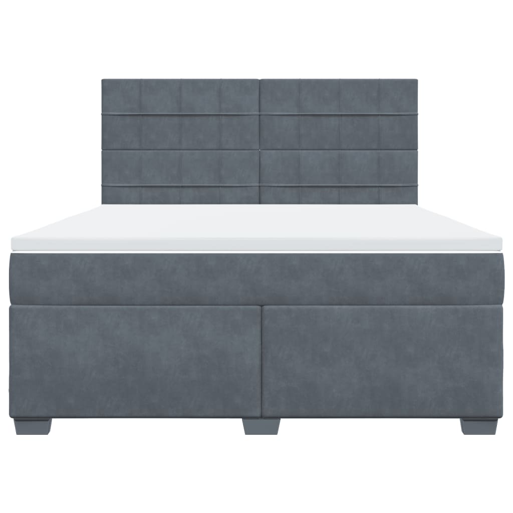 Sommier à lattes de lit et matelas Gris foncé 180x200cm Velours - XIOS