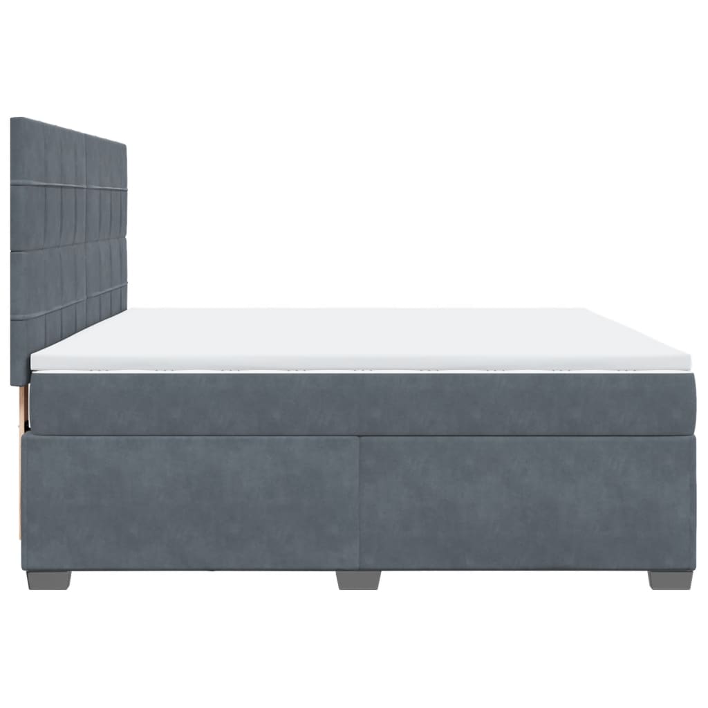 Sommier à lattes de lit et matelas Gris foncé 180x200cm Velours - XIOS
