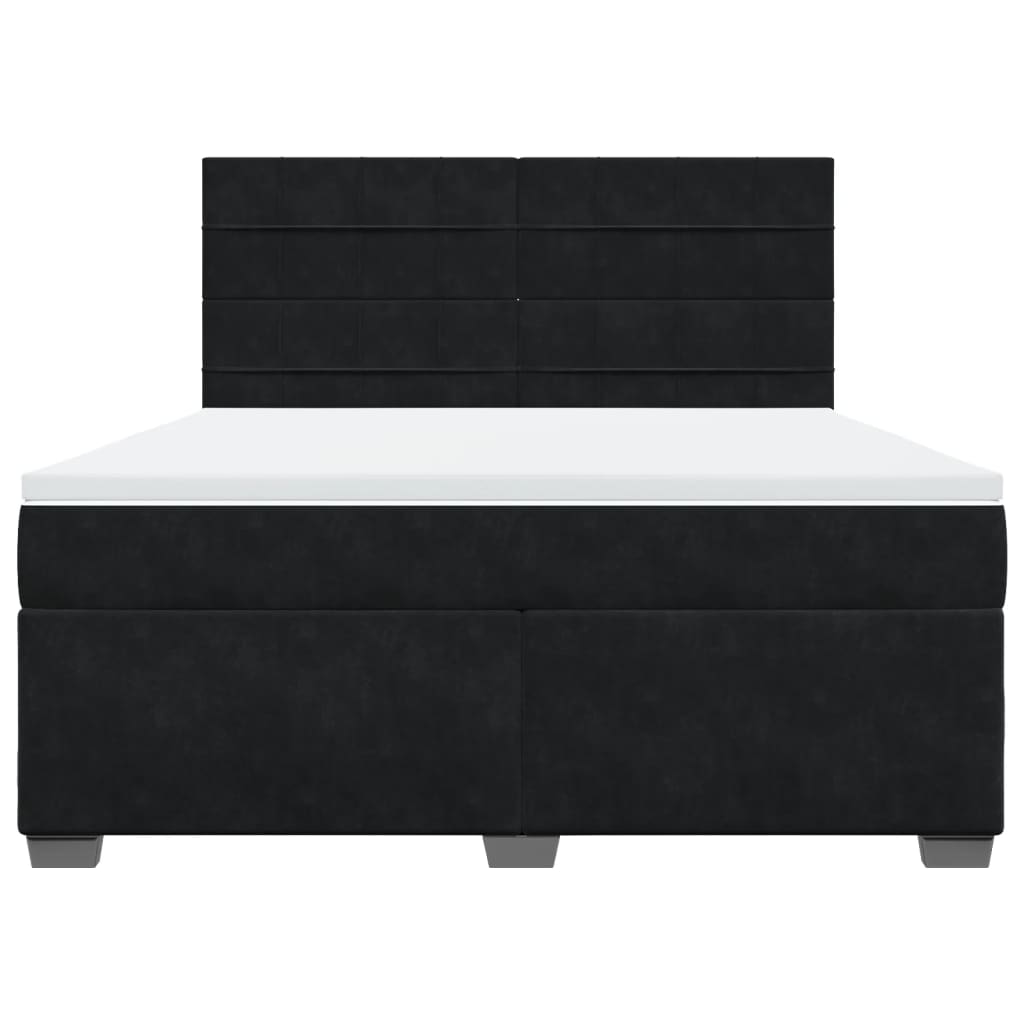 Sommier à lattes de lit avec matelas Noir 180x200 cm Velours - XIOS