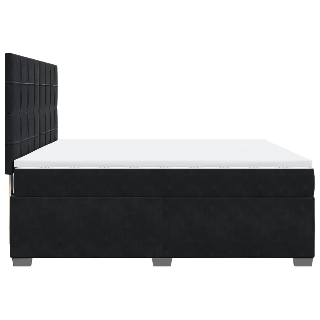 Sommier à lattes de lit avec matelas Noir 180x200 cm Velours - XIOS