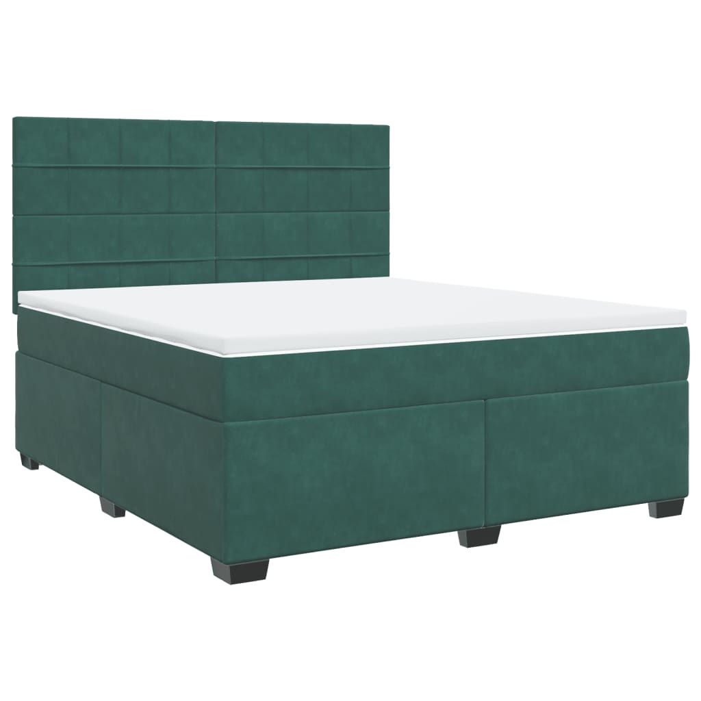Sommier à lattes de lit et matelas Vert foncé 180x200cm Velours - XIOS