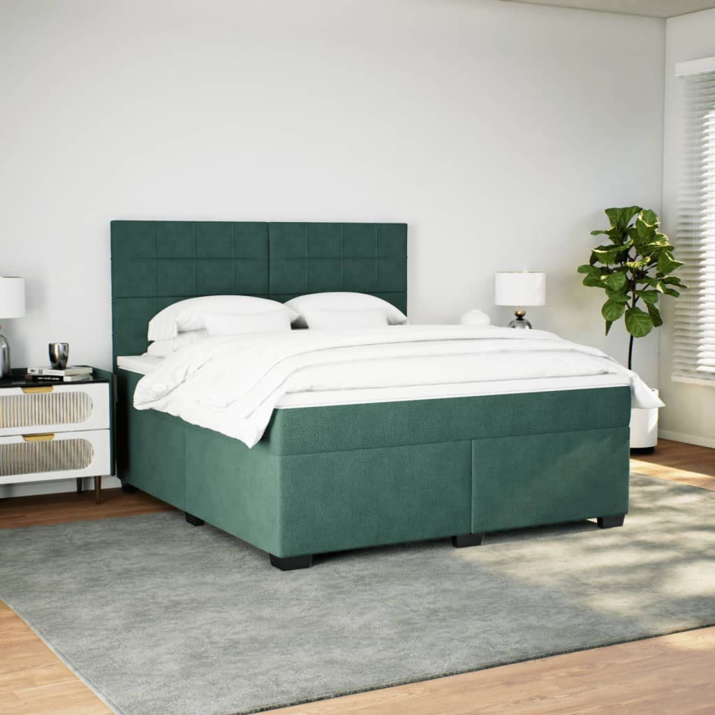 Sommier à lattes de lit et matelas Vert foncé 180x200cm Velours - XIOS