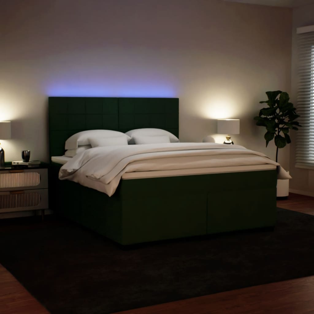 Sommier à lattes de lit et matelas Vert foncé 180x200cm Velours - XIOS