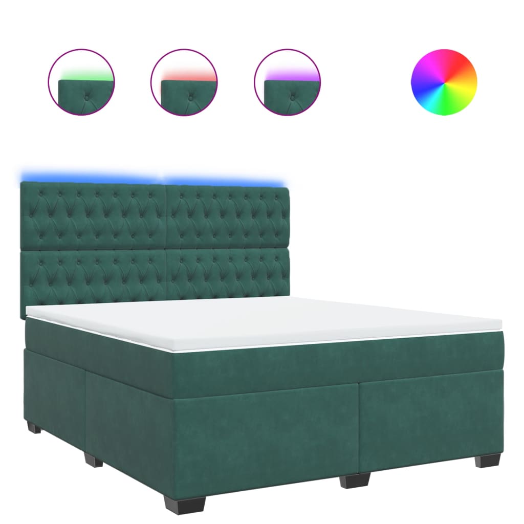 Sommier à lattes de lit et matelas Vert foncé 180x200cm Velours - XIOS