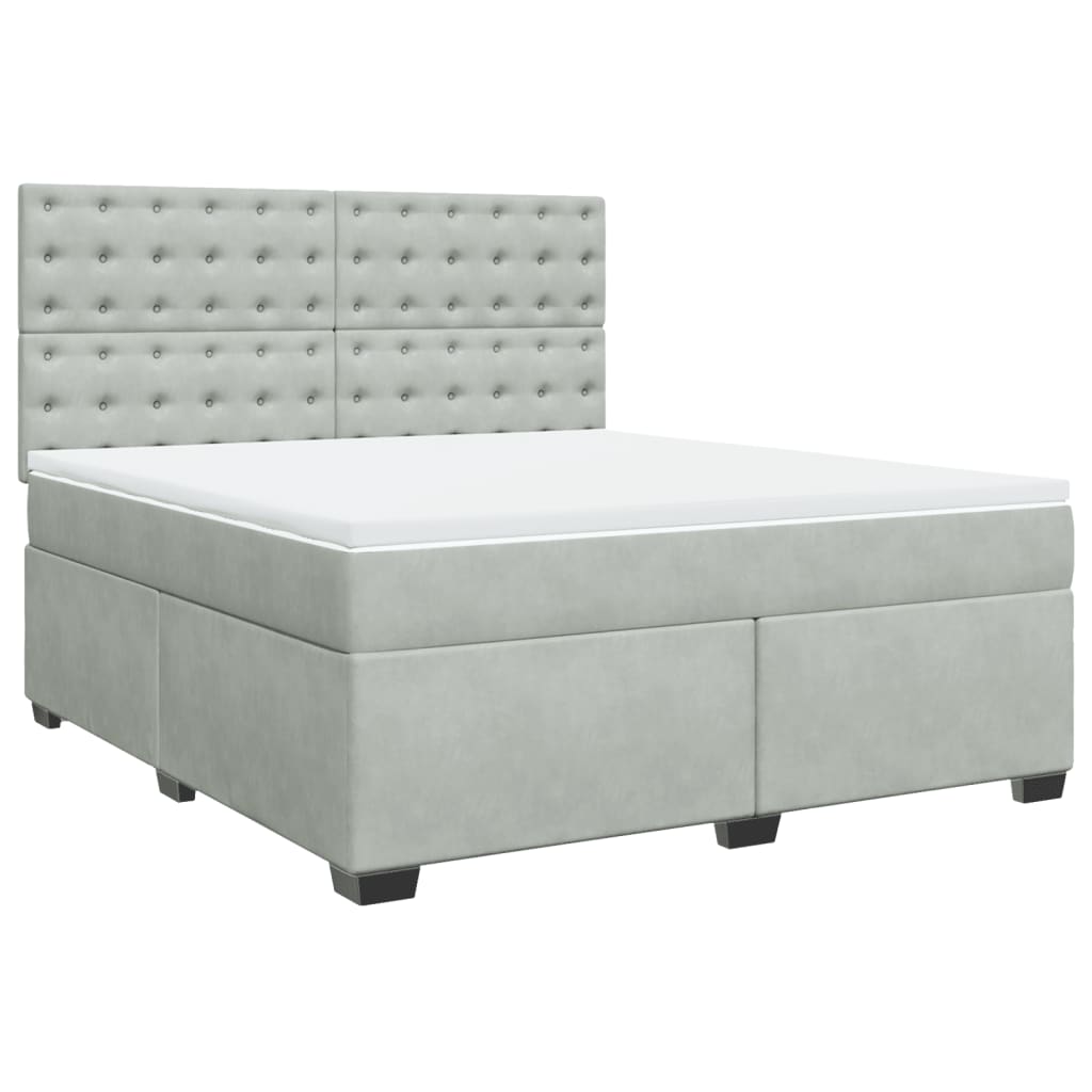 Sommier à lattes de lit et matelas Gris clair 180x200cm Velours - XIOS