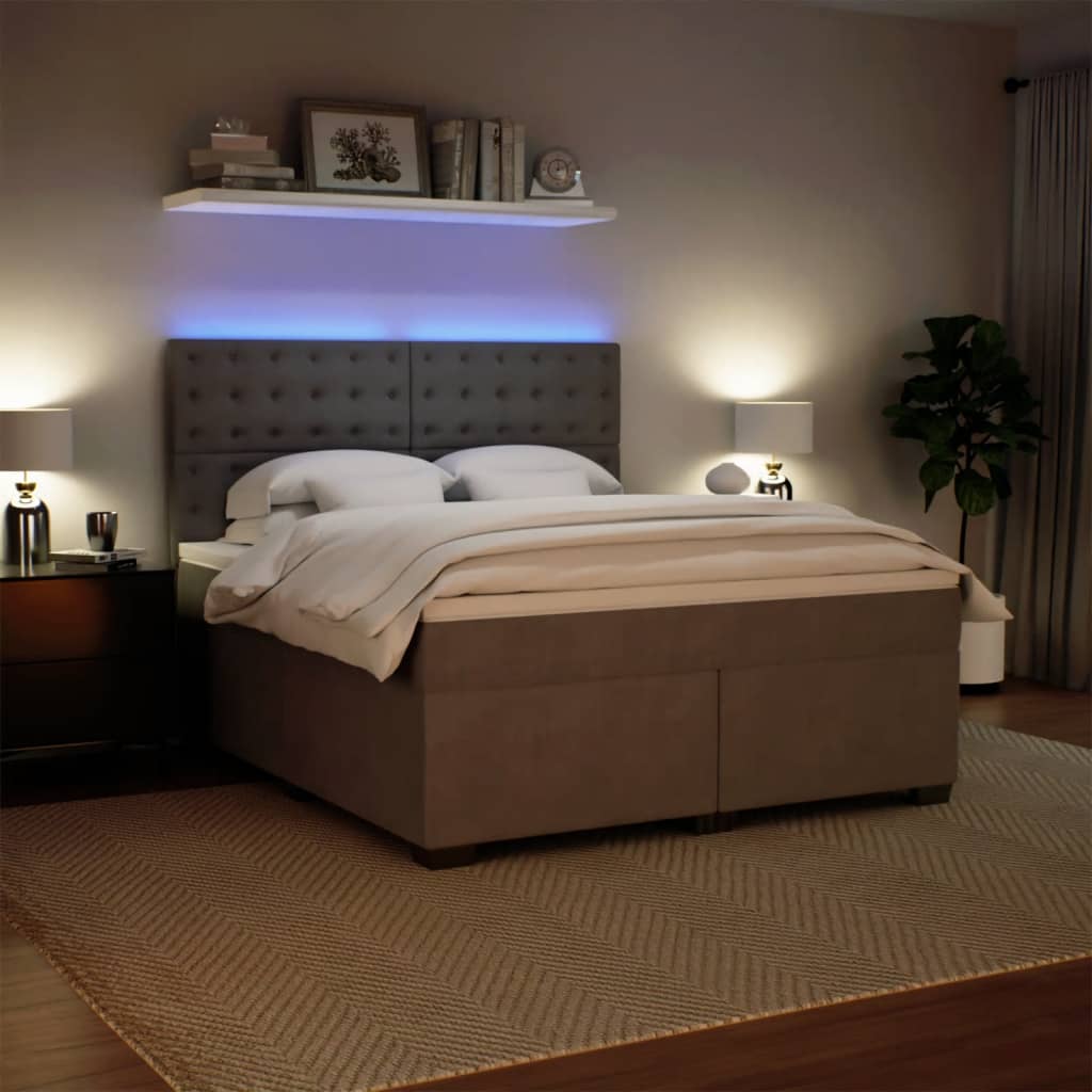 Sommier à lattes de lit et matelas Gris clair 180x200cm Velours - XIOS