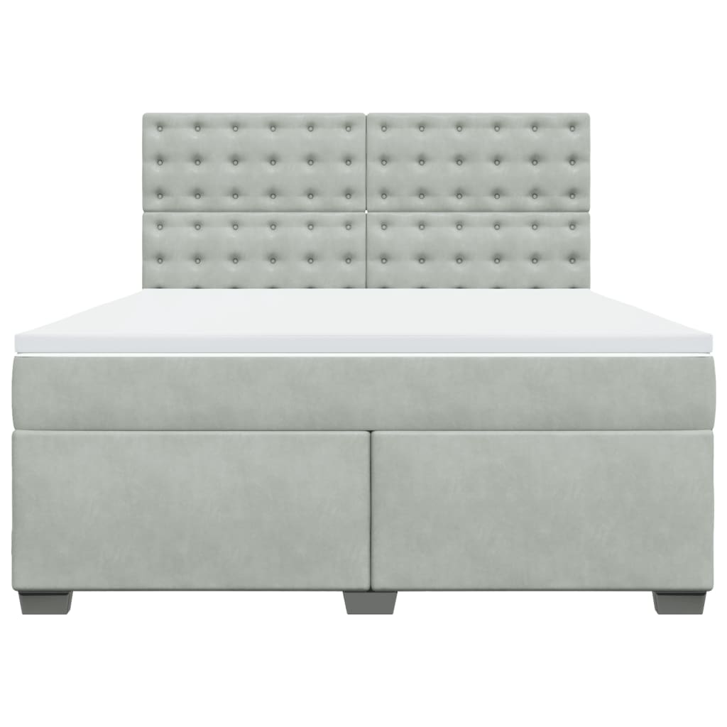 Sommier à lattes de lit et matelas Gris clair 180x200cm Velours - XIOS