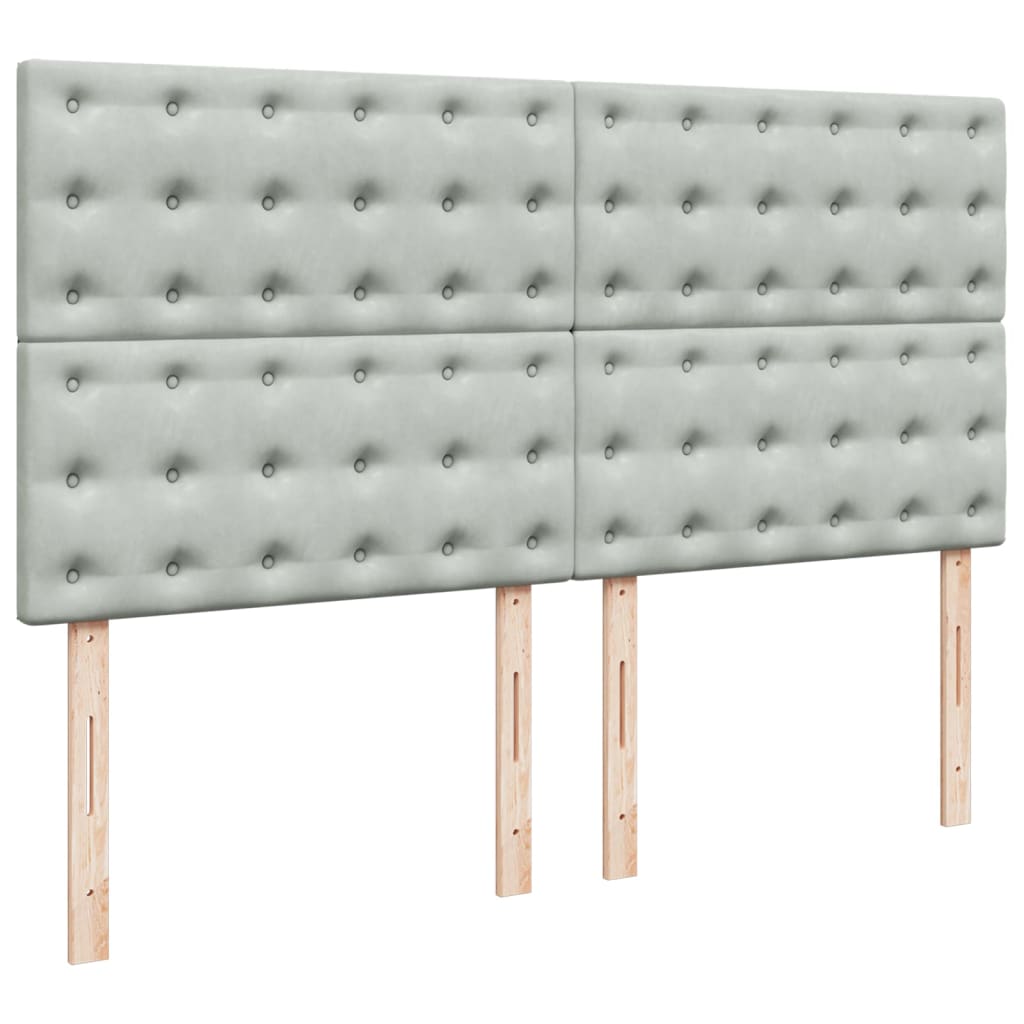 Sommier à lattes de lit et matelas Gris clair 180x200cm Velours - XIOS