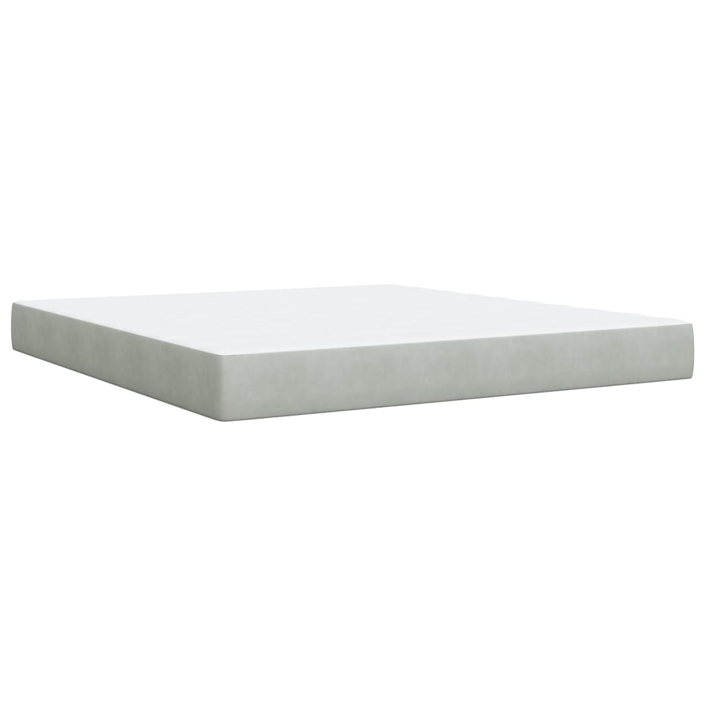 Sommier à lattes de lit et matelas Gris clair 180x200cm Velours - XIOS
