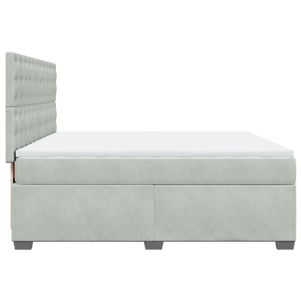 Sommier à lattes de lit et matelas Gris clair 180x200cm Velours - XIOS
