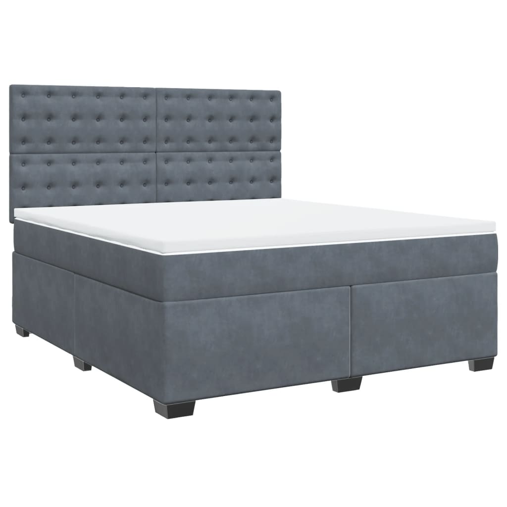 Sommier à lattes de lit et matelas Gris foncé 180x200cm Velours - XIOS