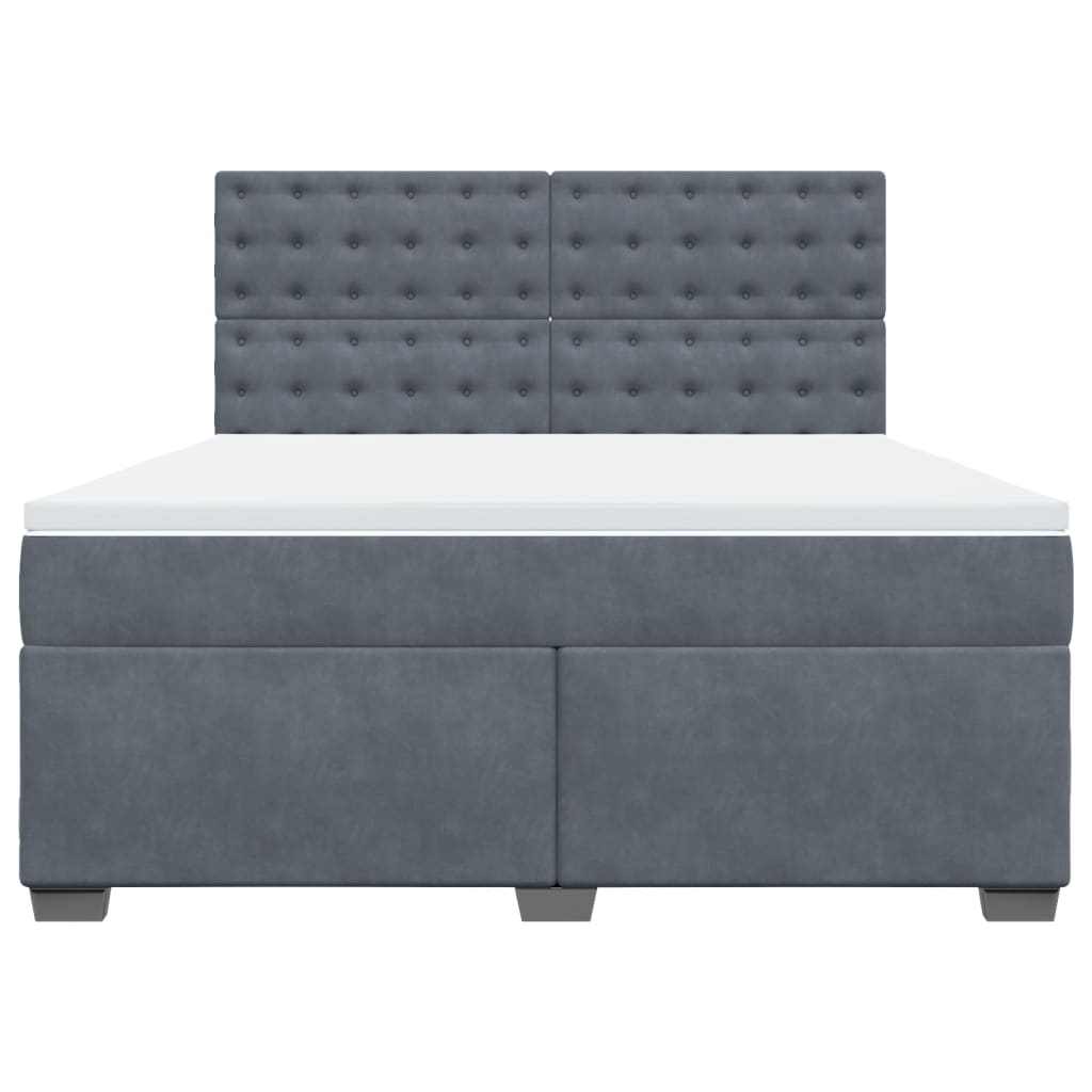 Sommier à lattes de lit et matelas Gris foncé 180x200cm Velours - XIOS