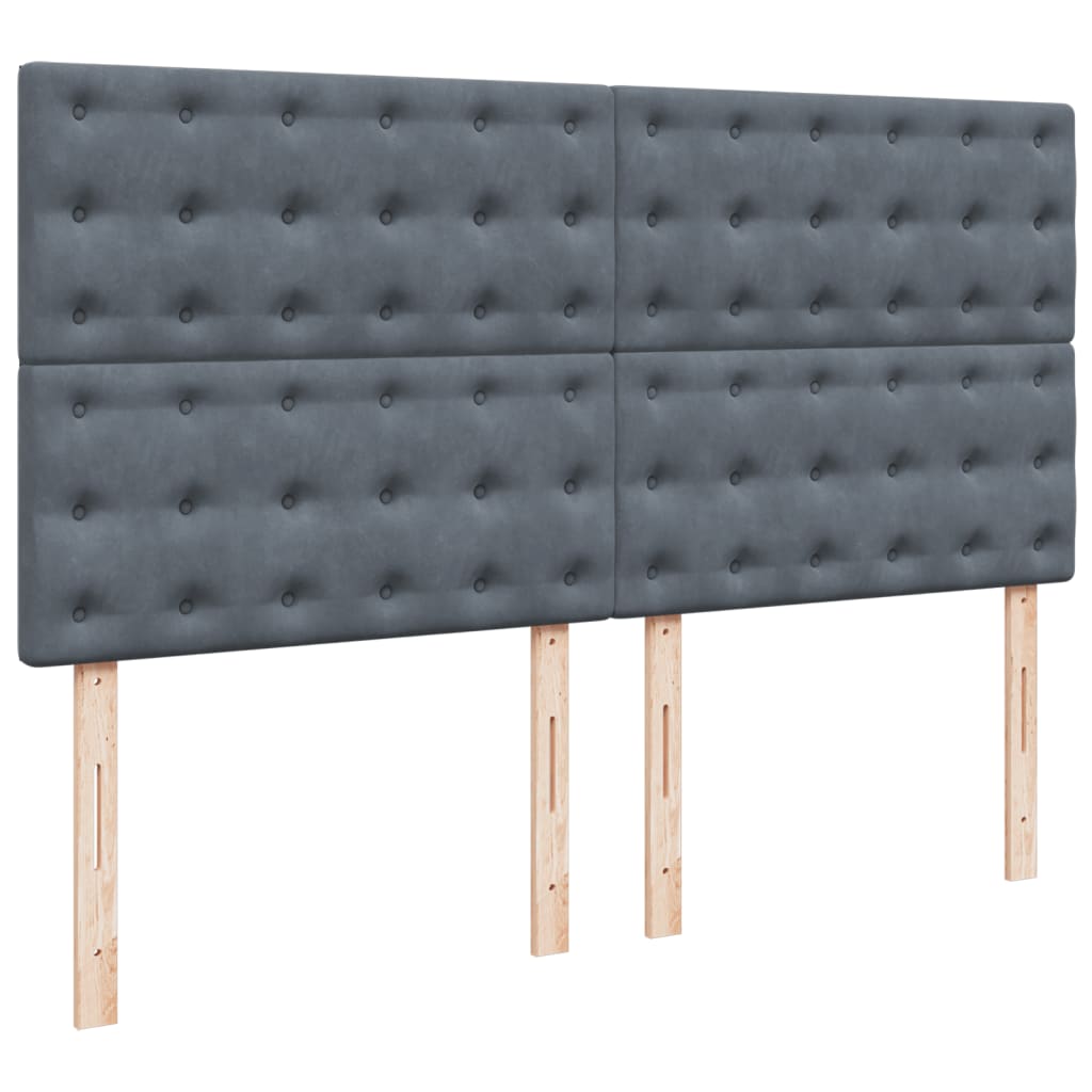Sommier à lattes de lit et matelas Gris foncé 180x200cm Velours - XIOS