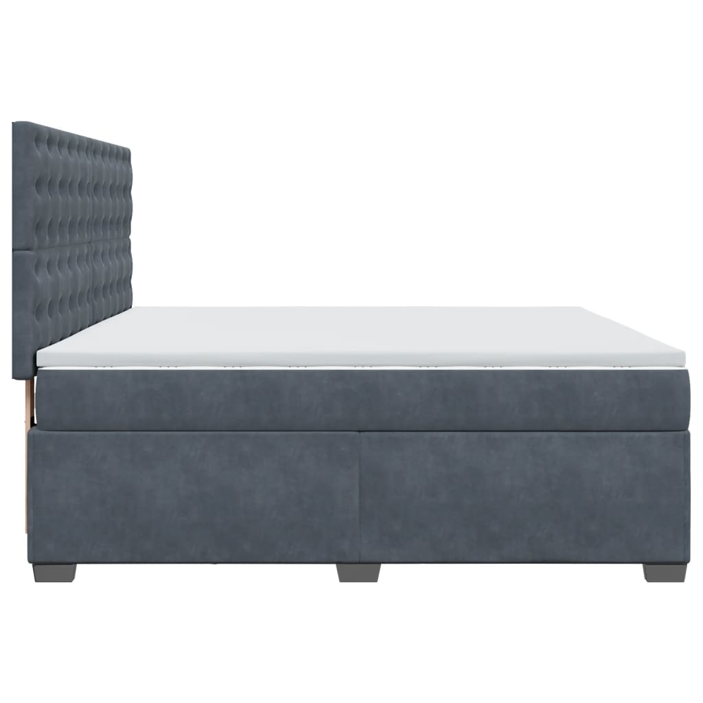 Sommier à lattes de lit et matelas Gris foncé 180x200cm Velours - XIOS