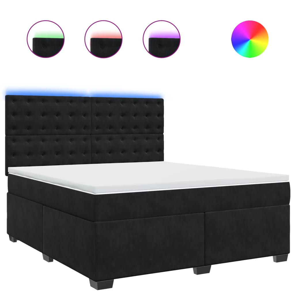 Sommier à lattes de lit avec matelas Noir 180x200 cm Velours - XIOS