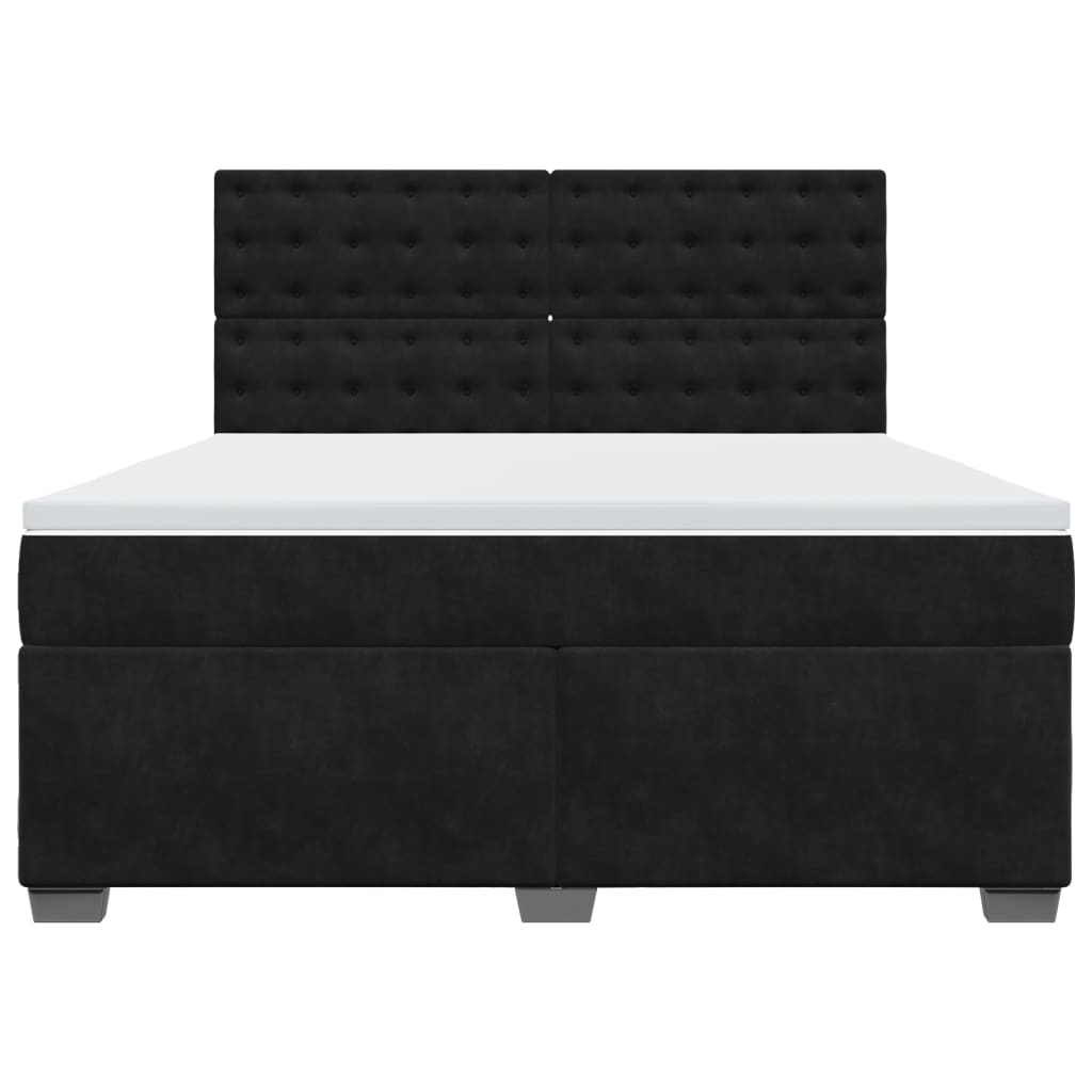 Sommier à lattes de lit avec matelas Noir 180x200 cm Velours - XIOS