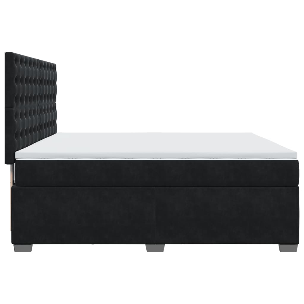 Sommier à lattes de lit avec matelas Noir 180x200 cm Velours - XIOS