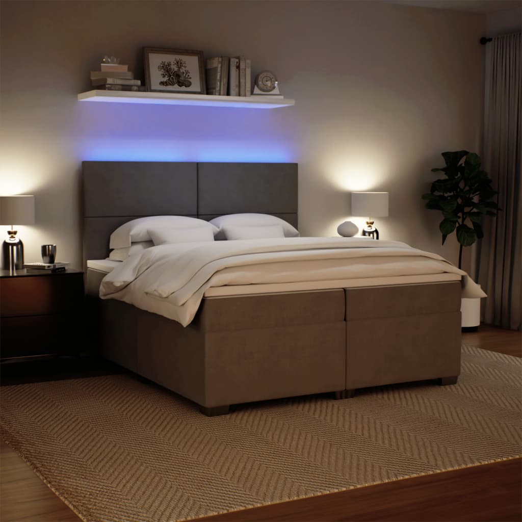 Sommier à lattes de lit et matelas Gris clair 200x200cm Velours - XIOS