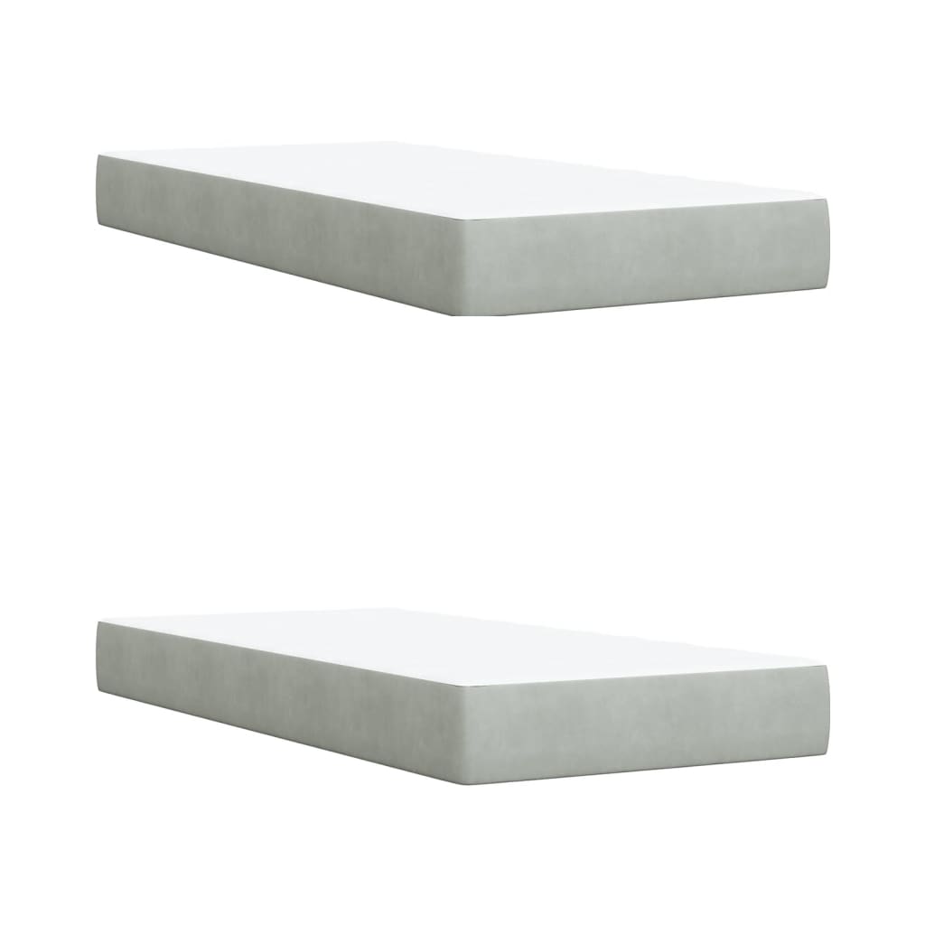 Sommier à lattes de lit et matelas Gris clair 200x200cm Velours - XIOS