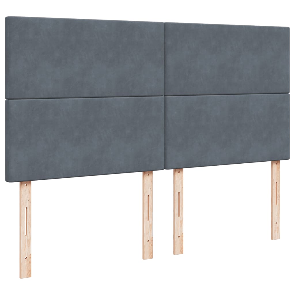 Sommier à lattes de lit et matelas Gris foncé 200x200cm Velours - XIOS
