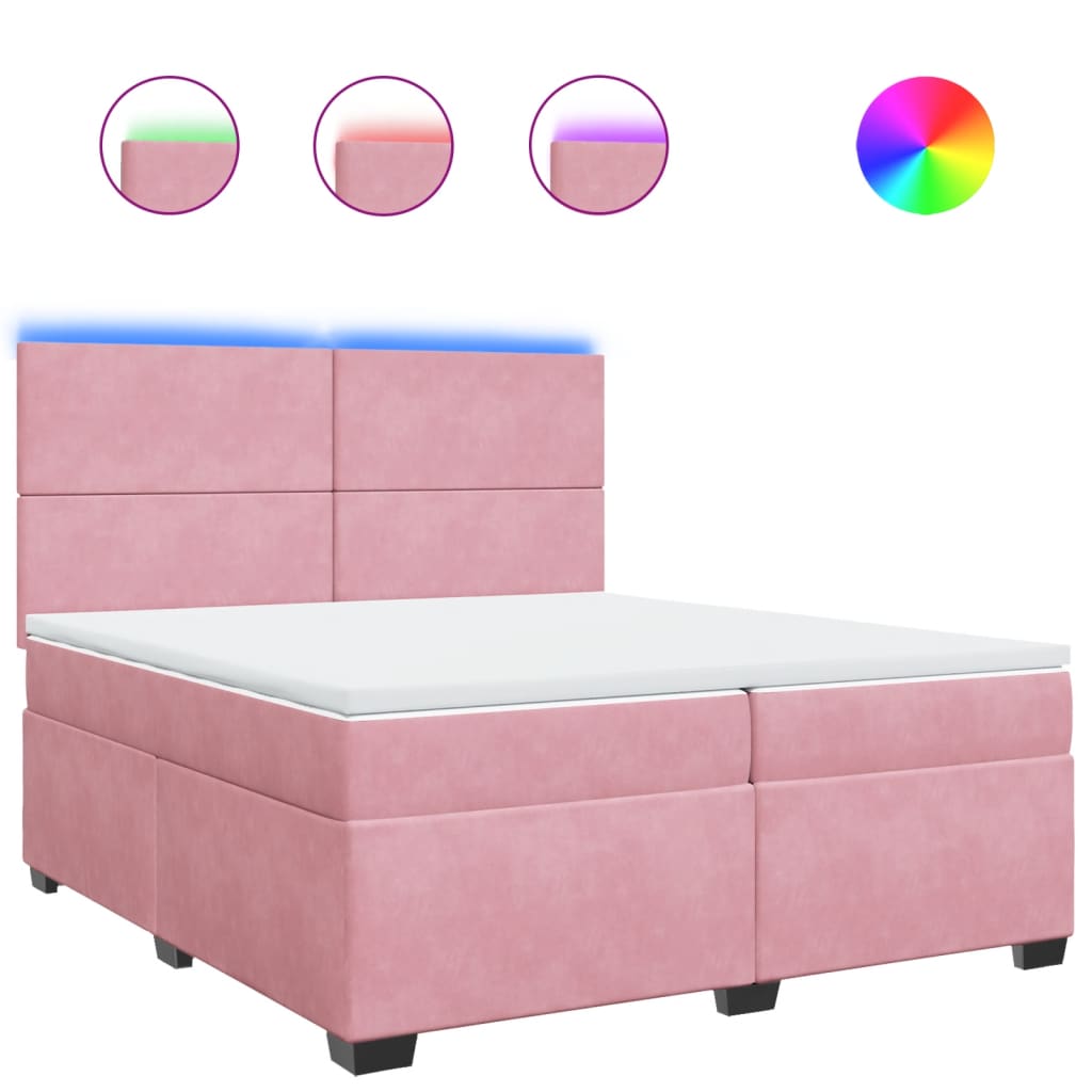 Sommier à lattes de lit avec matelas Rose 200x200 cm Velours - XIOS