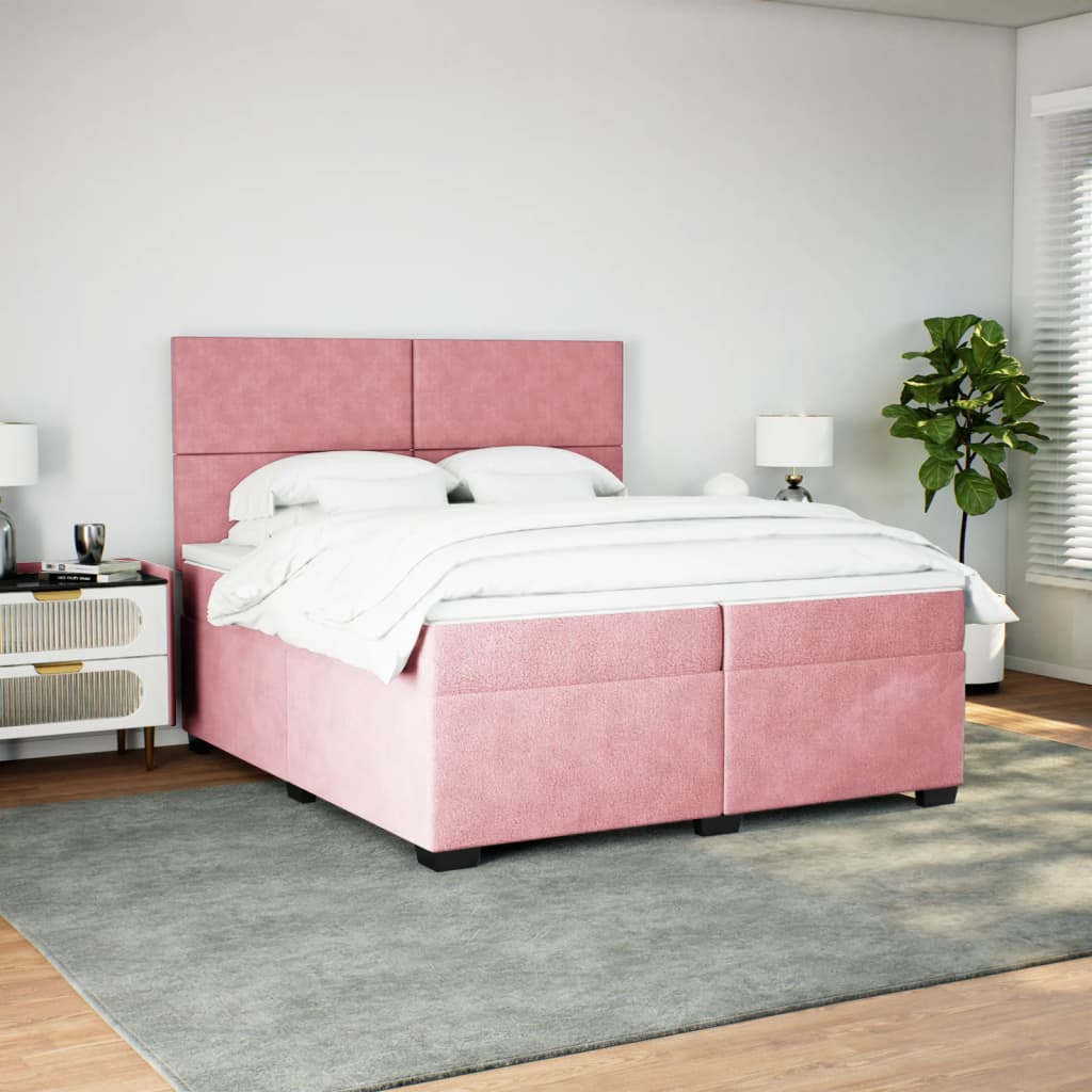 Sommier à lattes de lit avec matelas Rose 200x200 cm Velours - XIOS