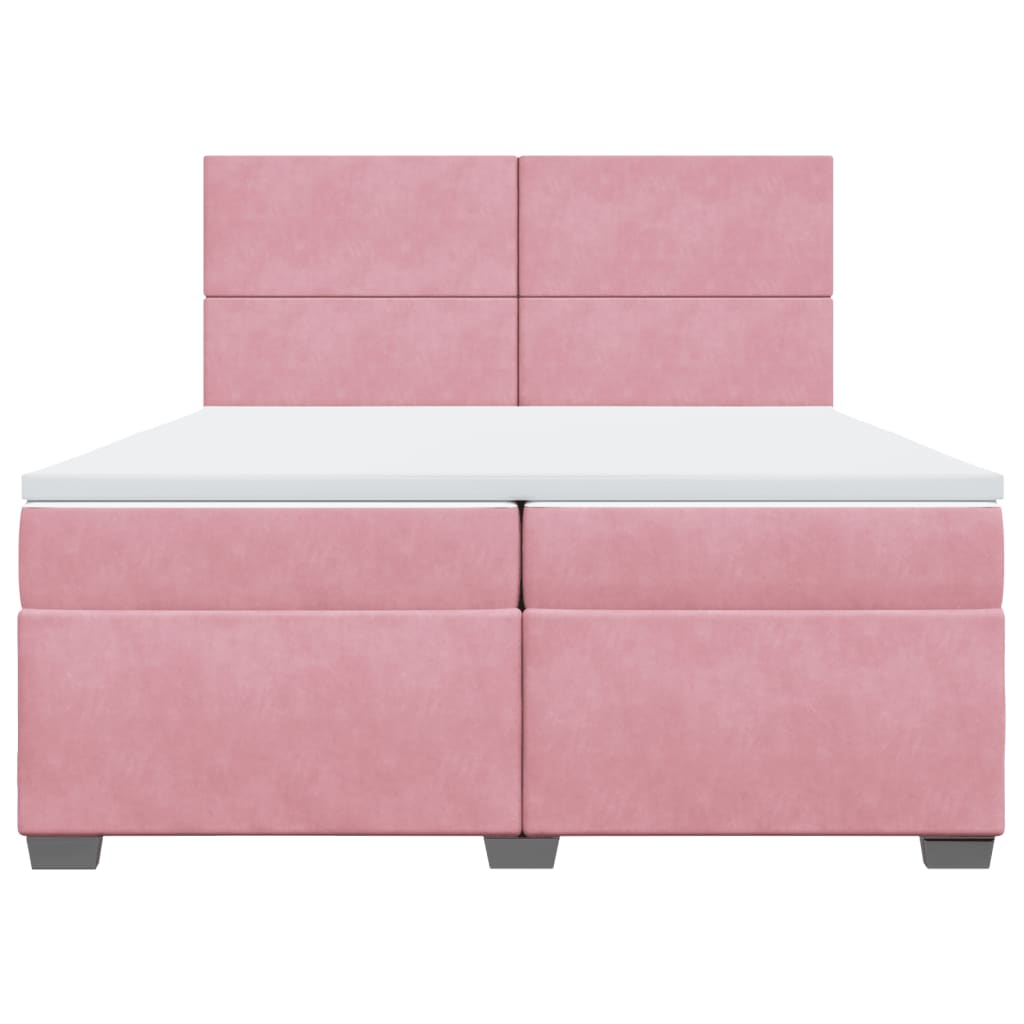 Sommier à lattes de lit avec matelas Rose 200x200 cm Velours - XIOS