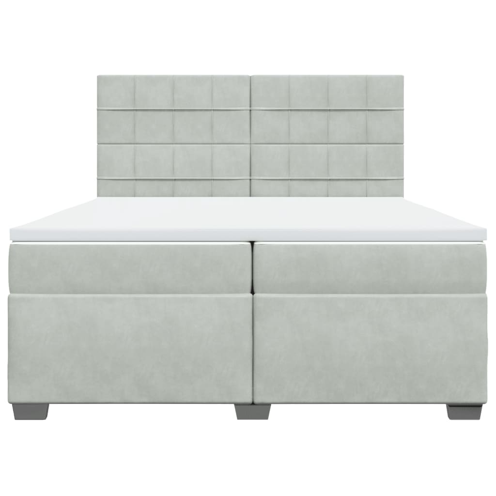 Sommier à lattes de lit et matelas Gris clair 200x200cm Velours - XIOS