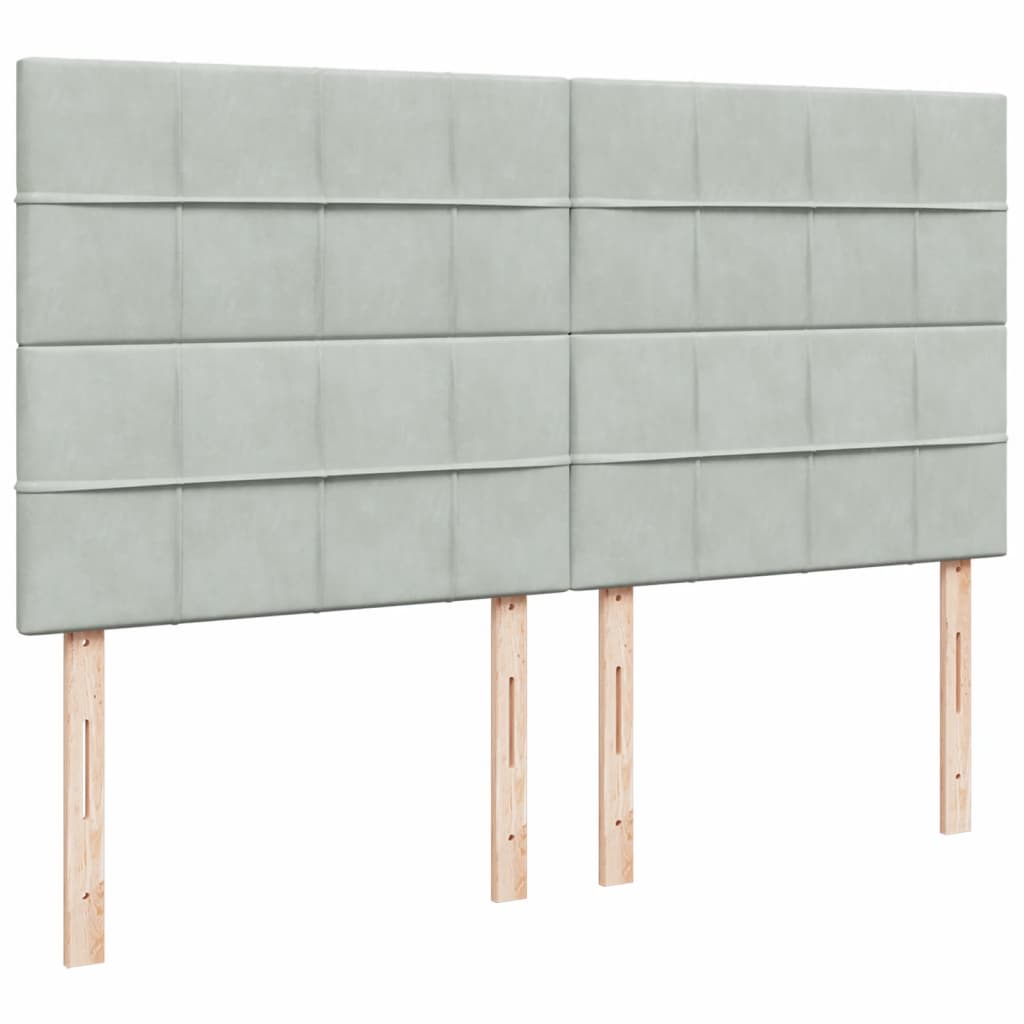 Sommier à lattes de lit et matelas Gris clair 200x200cm Velours - XIOS
