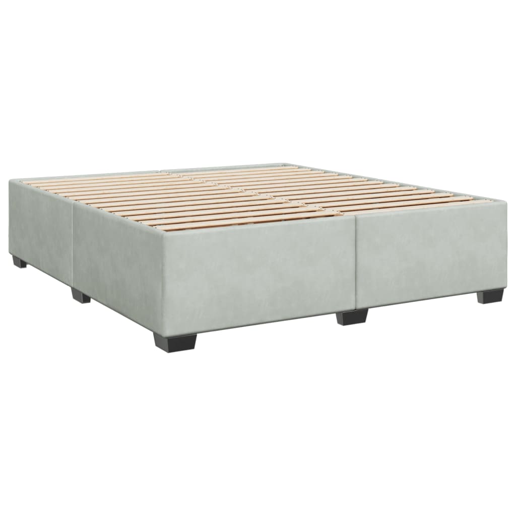 Sommier à lattes de lit et matelas Gris clair 200x200cm Velours - XIOS