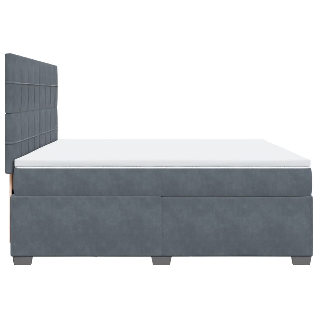 Sommier à lattes de lit et matelas Gris foncé 200x200cm Velours - XIOS