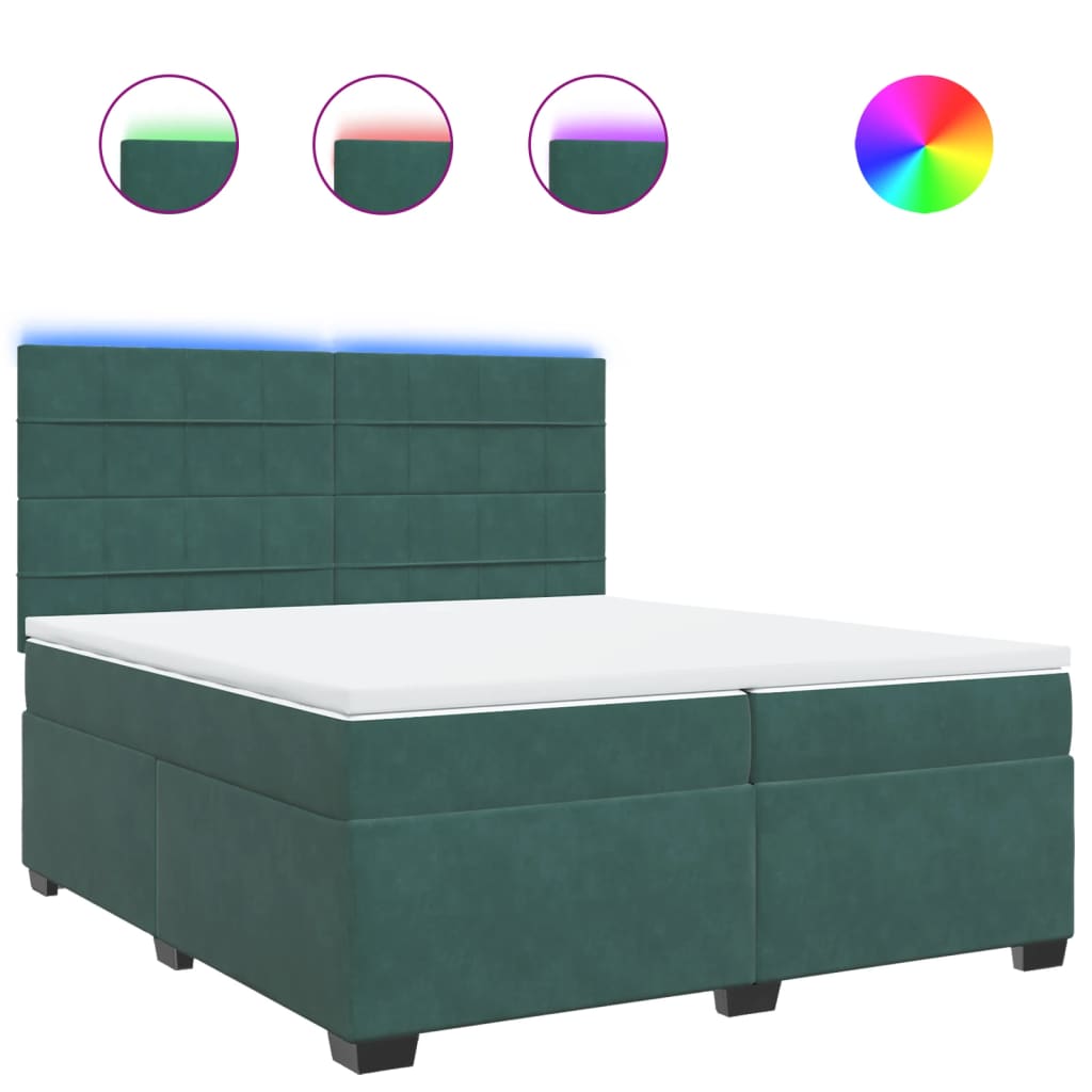 Sommier à lattes de lit et matelas Vert foncé 200x200cm Velours - XIOS