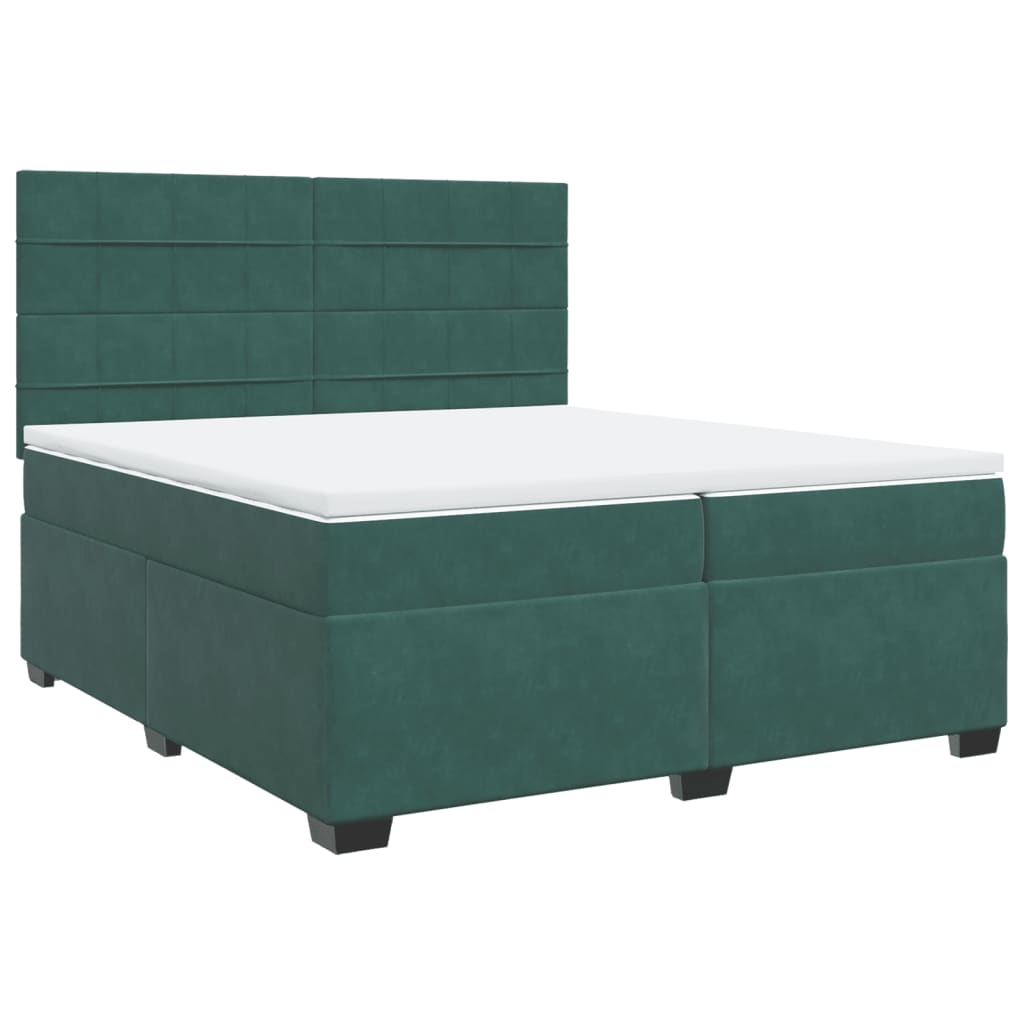 Sommier à lattes de lit et matelas Vert foncé 200x200cm Velours - XIOS