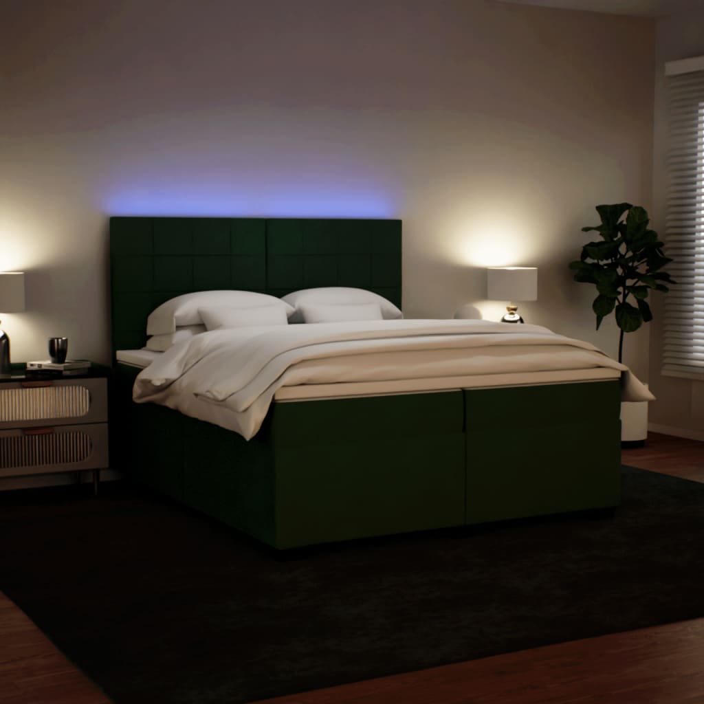 Sommier à lattes de lit et matelas Vert foncé 200x200cm Velours - XIOS