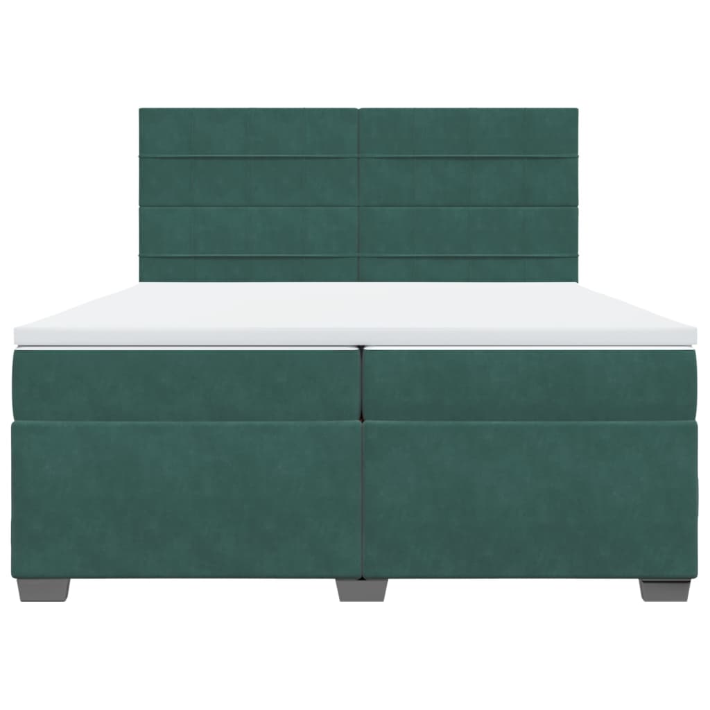 Sommier à lattes de lit et matelas Vert foncé 200x200cm Velours - XIOS