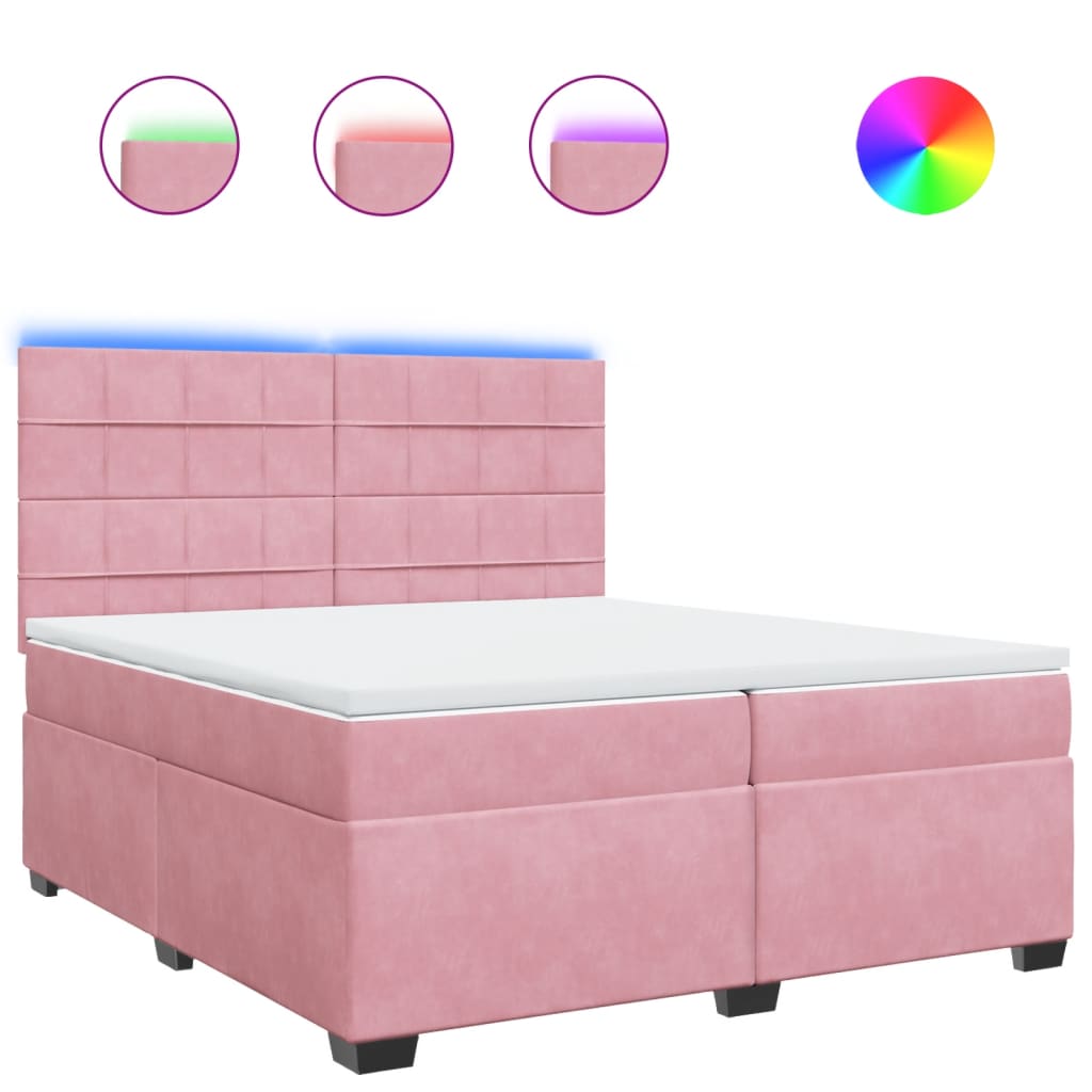 Sommier à lattes de lit avec matelas Rose 200x200 cm Velours - XIOS