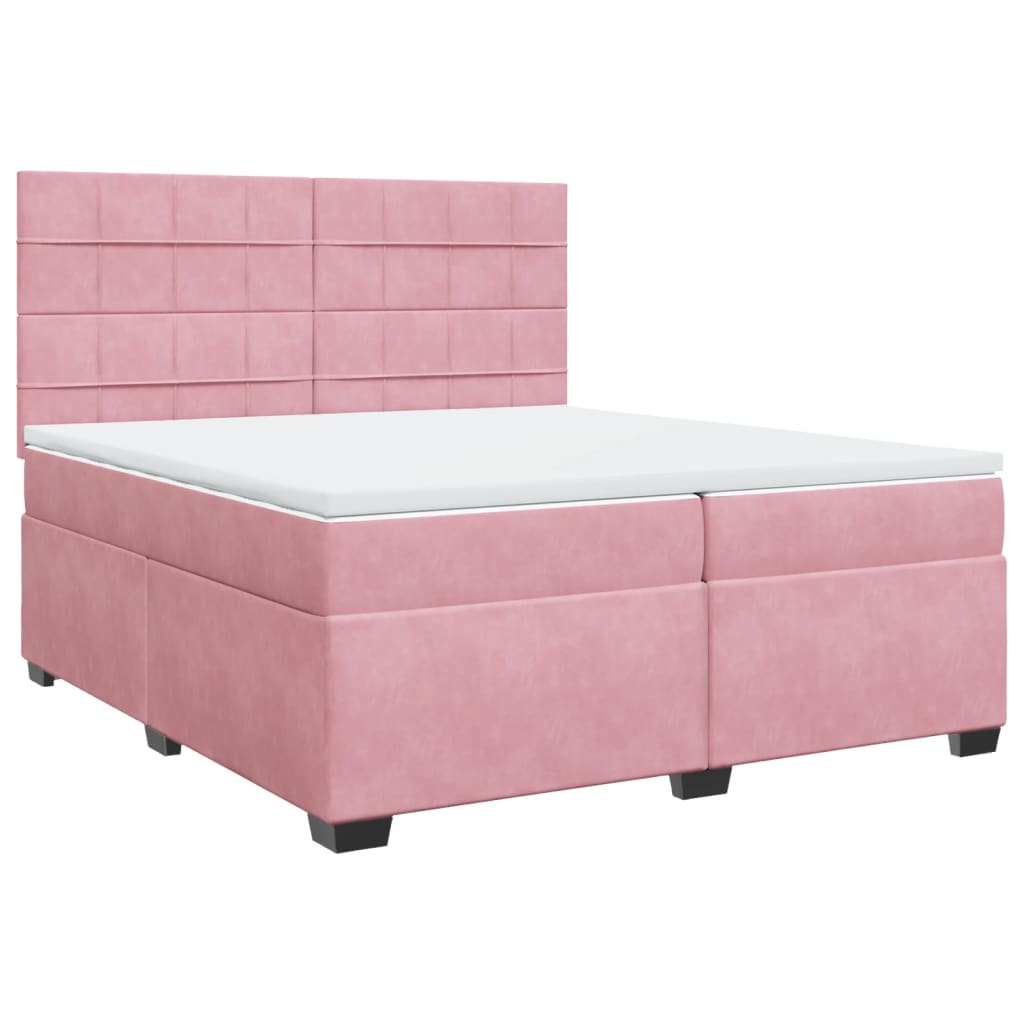 Sommier à lattes de lit avec matelas Rose 200x200 cm Velours - XIOS