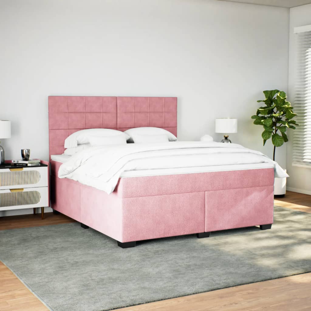 Sommier à lattes de lit avec matelas Rose 200x200 cm Velours - XIOS