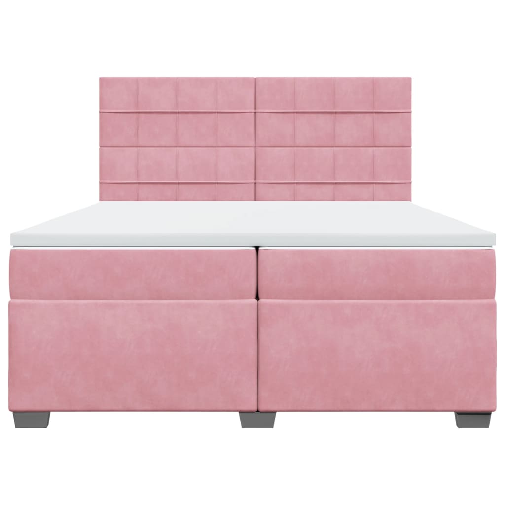 Sommier à lattes de lit avec matelas Rose 200x200 cm Velours - XIOS