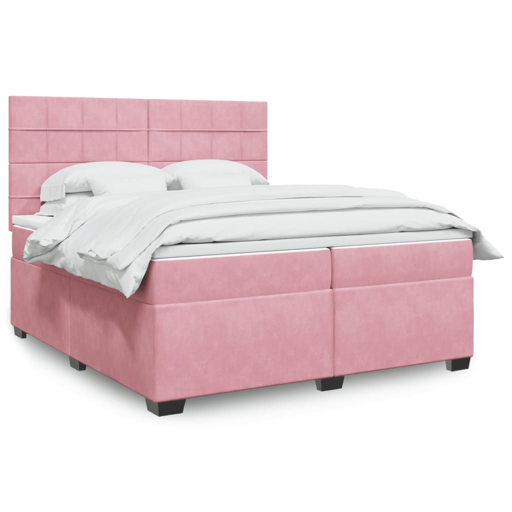 Sommier à lattes de lit avec matelas Rose 200x200 cm Velours - XIOS