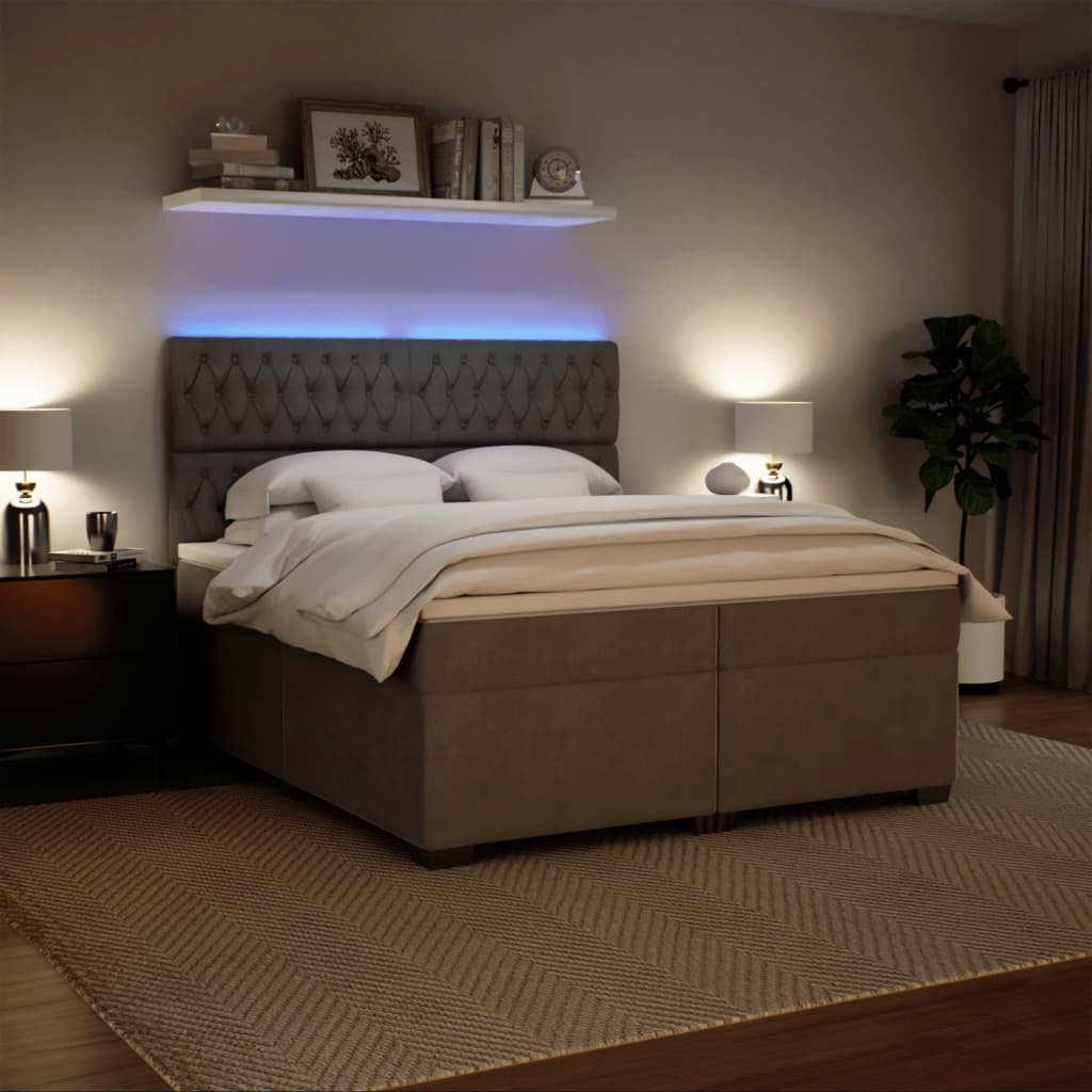 Sommier à lattes de lit et matelas Gris clair 200x200cm Velours - XIOS