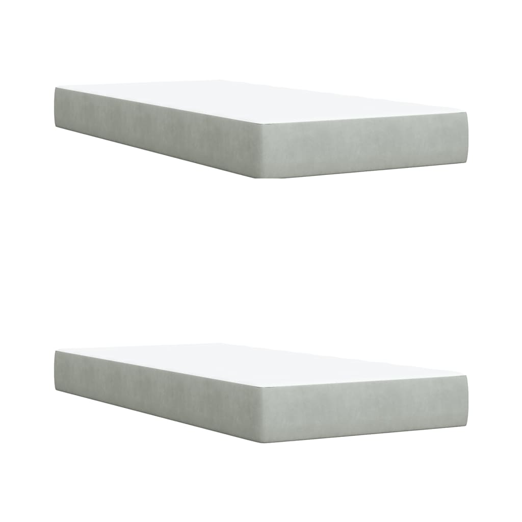 Sommier à lattes de lit et matelas Gris clair 200x200cm Velours - XIOS