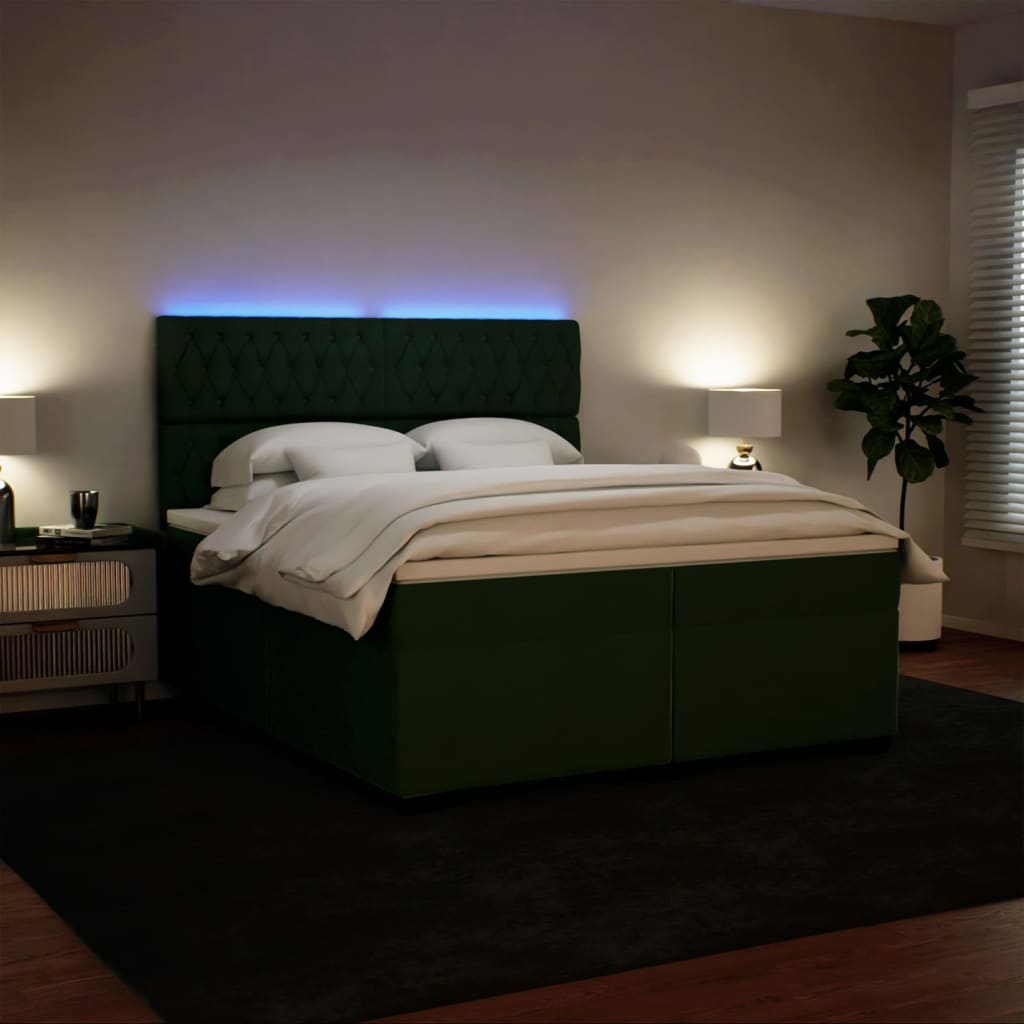 Sommier à lattes de lit et matelas Vert foncé 200x200cm Velours - XIOS