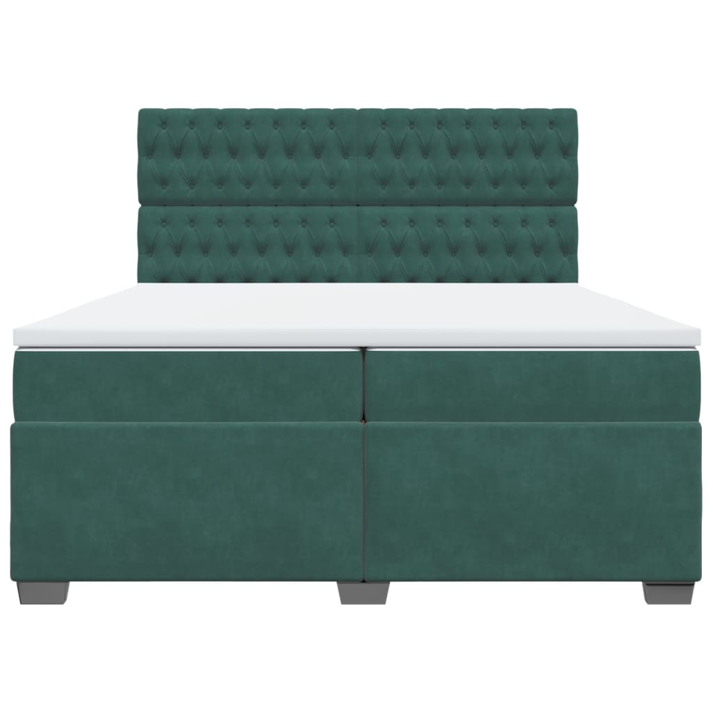 Sommier à lattes de lit et matelas Vert foncé 200x200cm Velours - XIOS