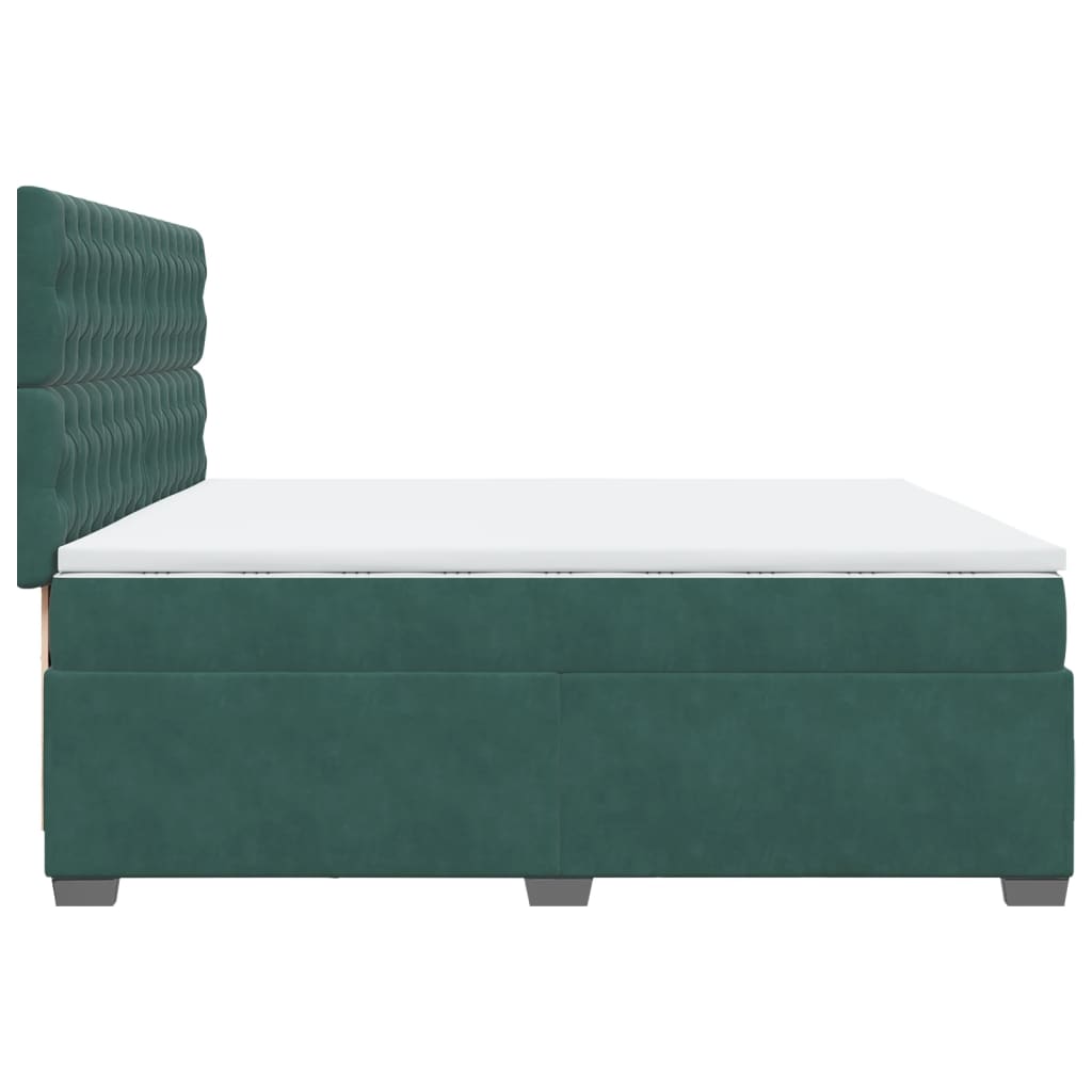 Sommier à lattes de lit et matelas Vert foncé 200x200cm Velours - XIOS