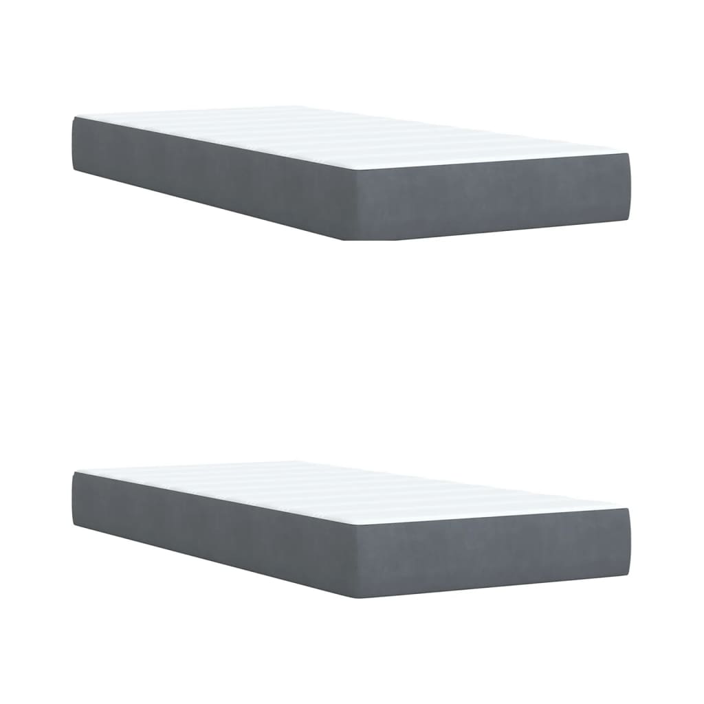 Sommier à lattes de lit et matelas Gris foncé 200x200cm Velours - XIOS