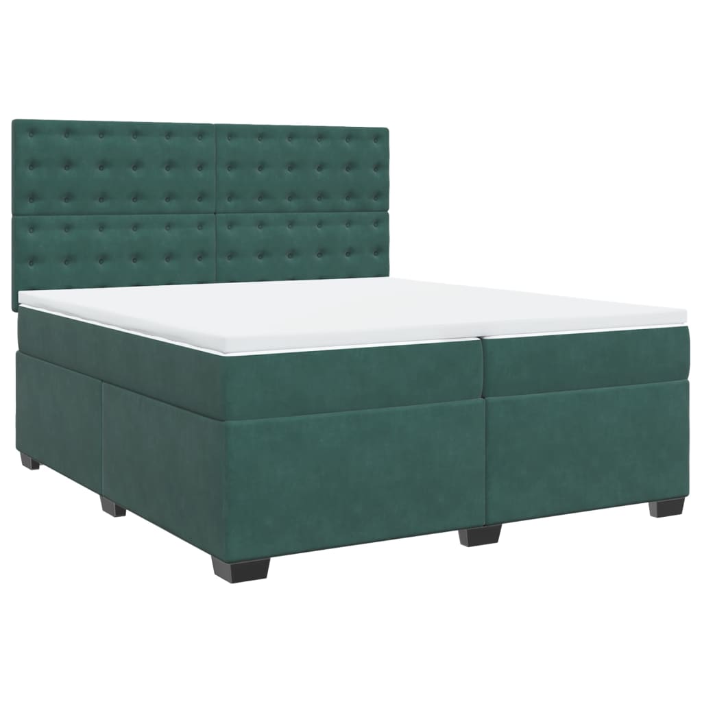 Sommier à lattes de lit et matelas Vert foncé 200x200cm Velours - XIOS