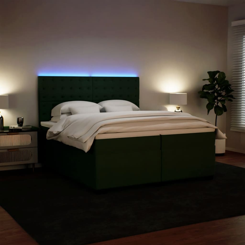 Sommier à lattes de lit et matelas Vert foncé 200x200cm Velours - XIOS