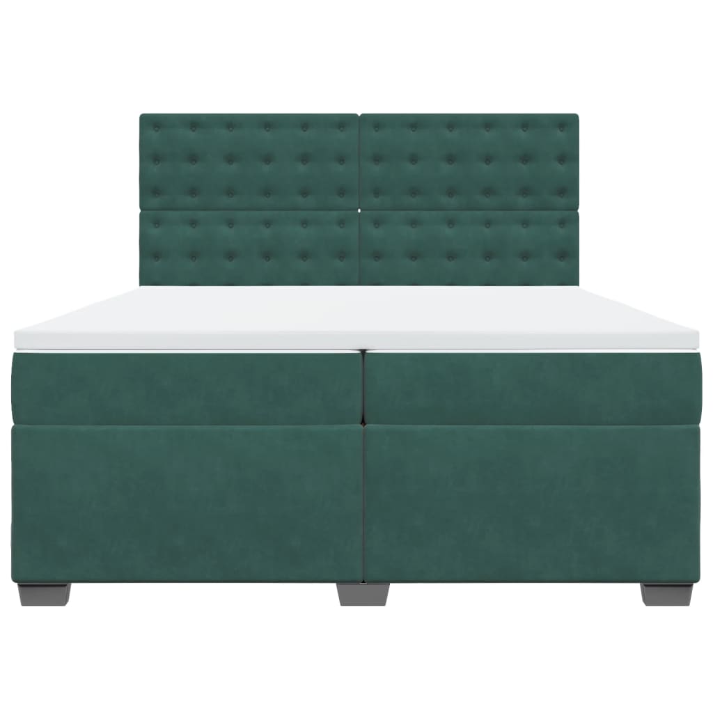 Sommier à lattes de lit et matelas Vert foncé 200x200cm Velours - XIOS